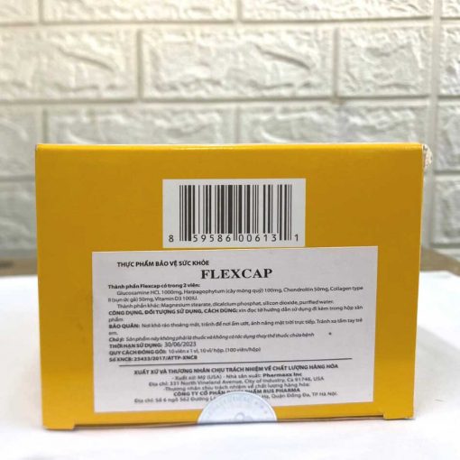 Mặt sau hộp sản phẩm FlexCap