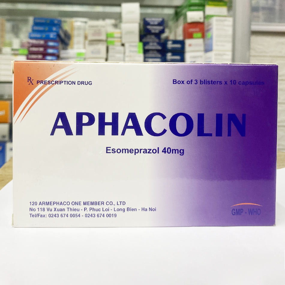 Hình ảnh hộp thuốc Aphacolin 40mg được chụp tại Nhà thuốc TAF