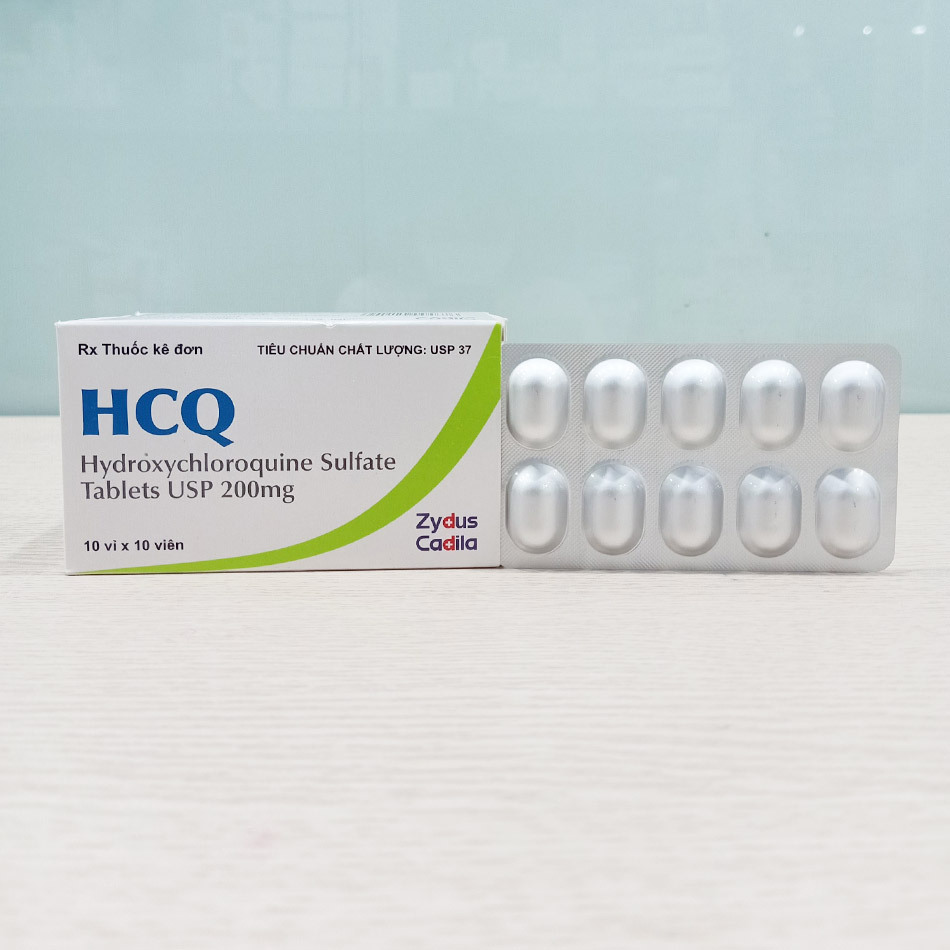 Hình ảnh hộp và vỉ thuốc HCQ 200mg