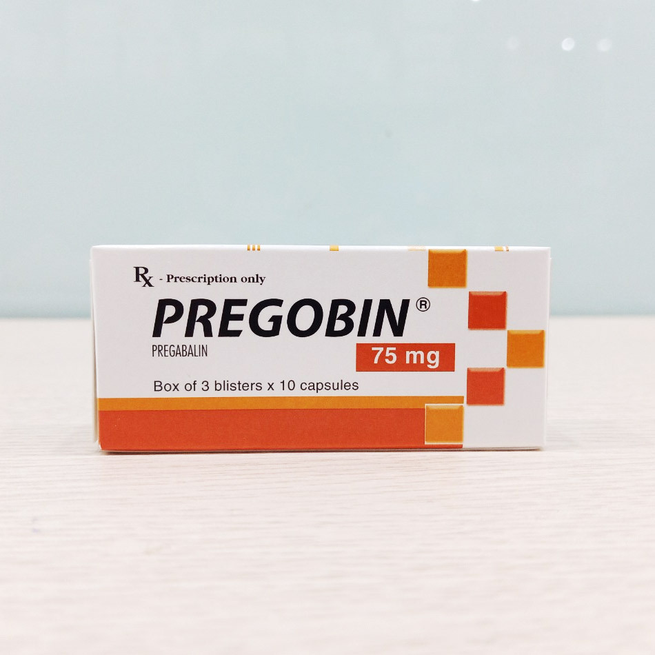 Hình ảnh hộp thuốc Pregobin 75mg chụp tại TAF Healthcare Store