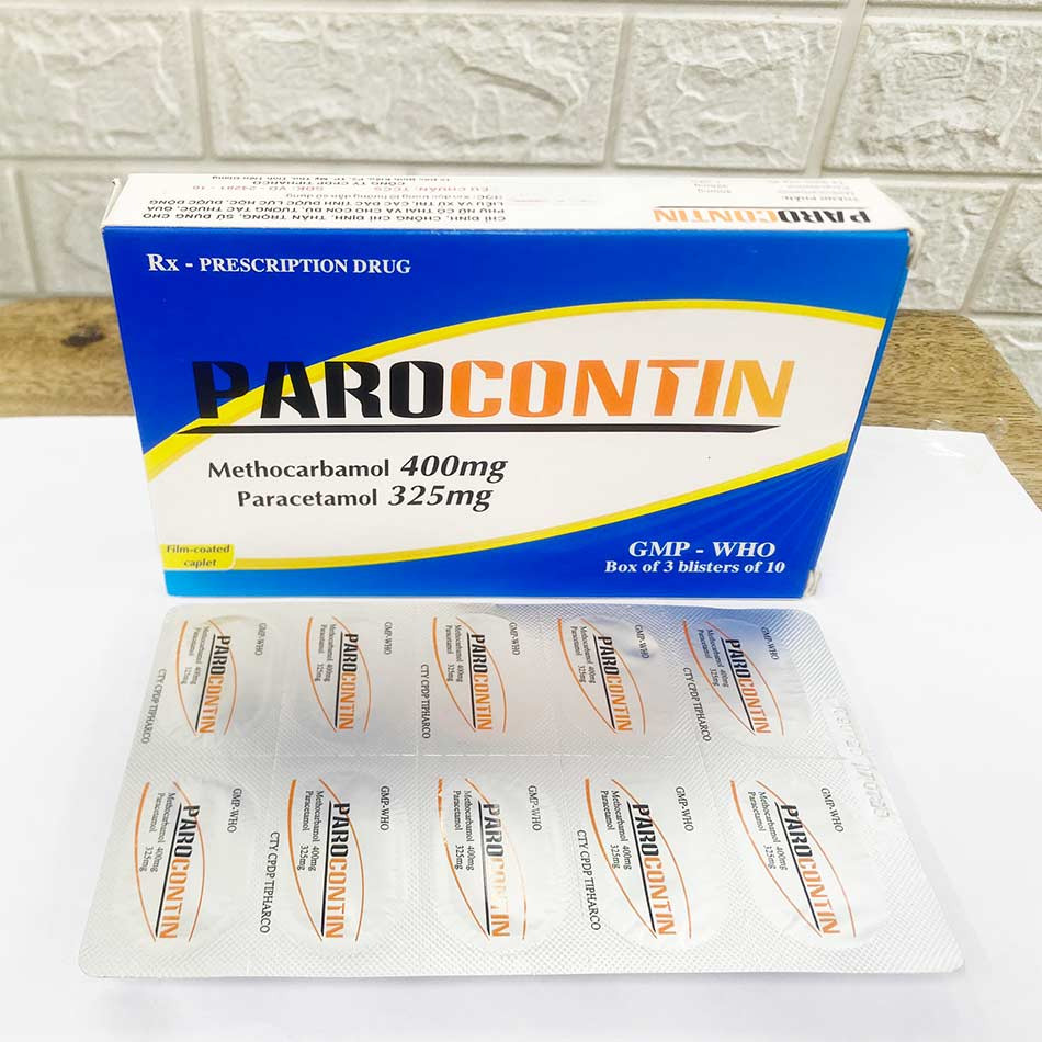 Hộp và vỉ thuốc Parocontin