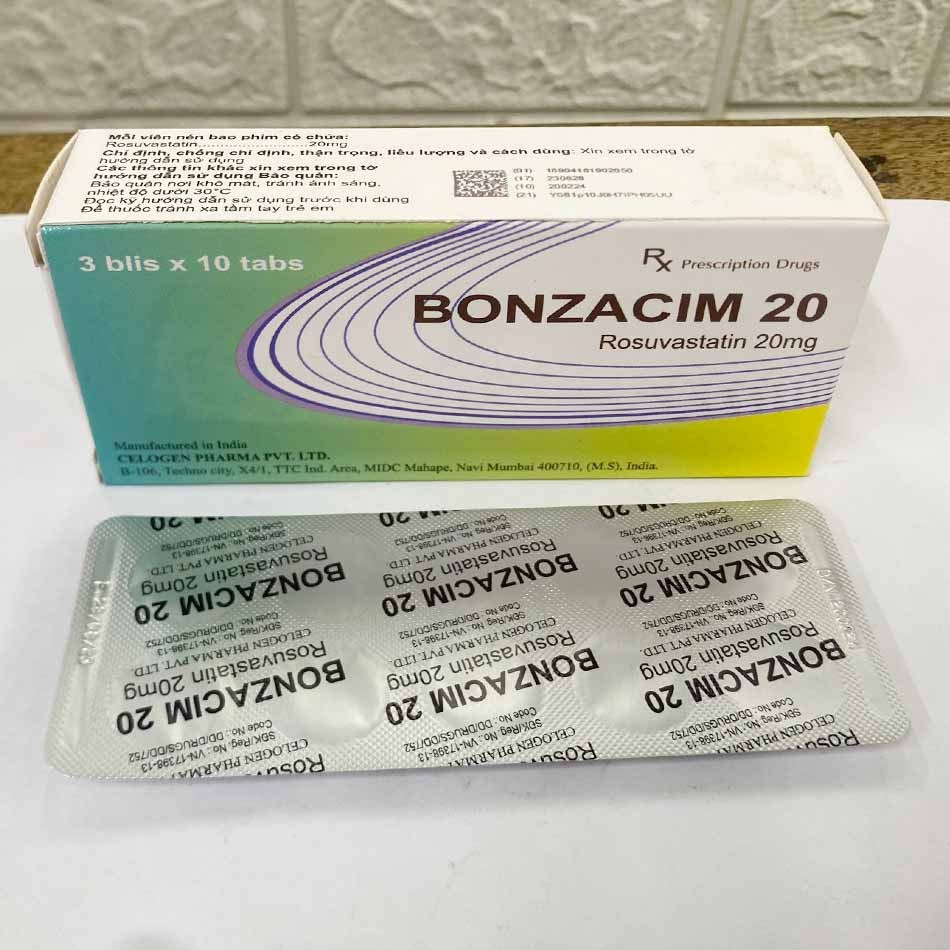 Hộp thuốc Bonzacim 20mg chụp tại nhà thuốc TAF