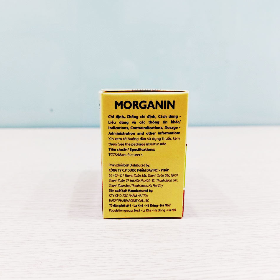 Mặt bên của hộp thuốc bổ sung acid amin Arginin