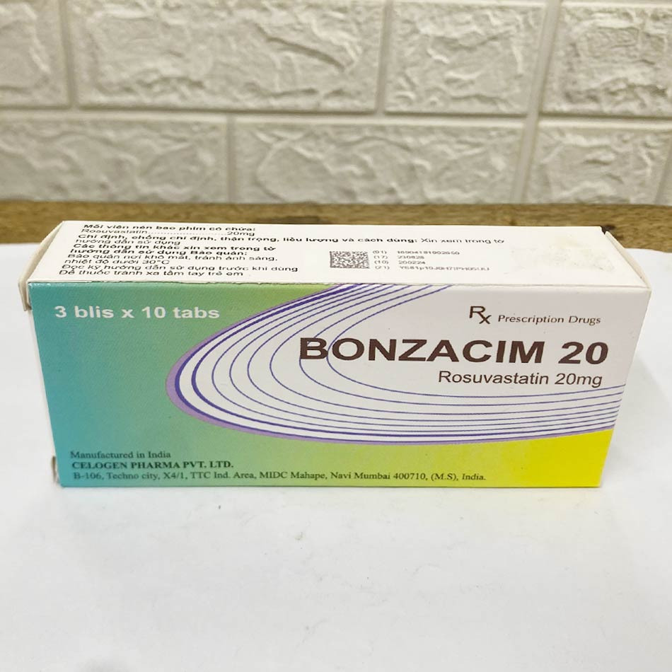 Mặt trước hộp thuốc Bonzacim 20