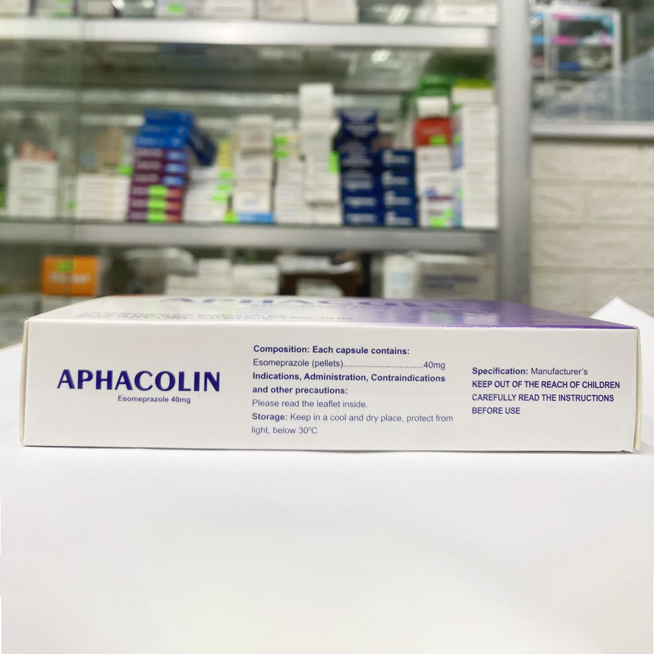Ảnh thành phần của Aphacolin 40mg được chụp tại Nhà thuốc TAF