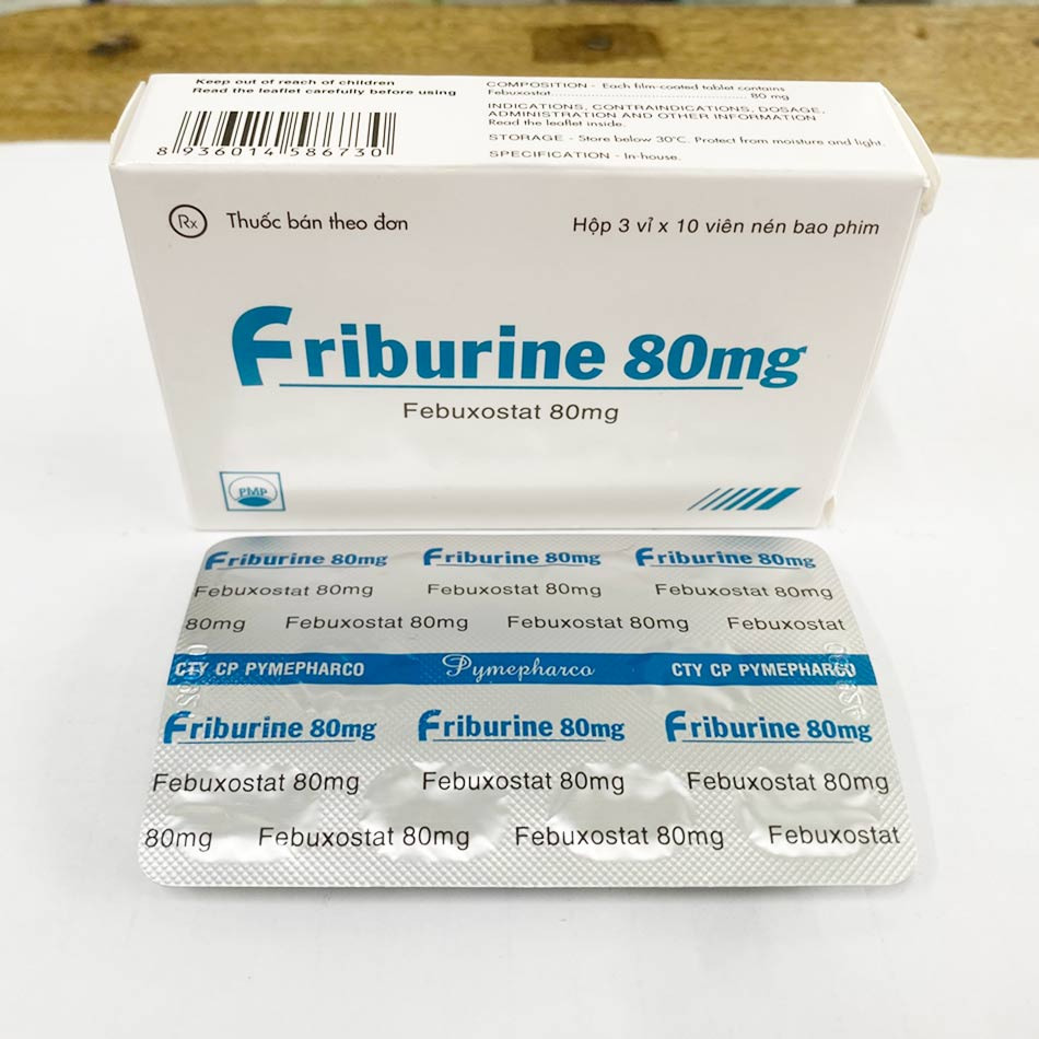 Hình ảnh hộp và vỉ thuốc Friburine 80mg