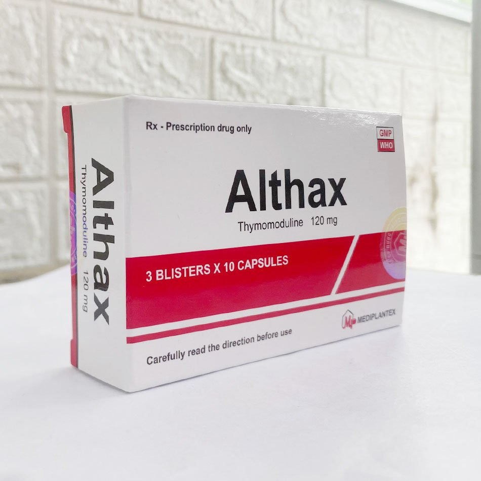 Một góc hộp thuốc Althax 120mg