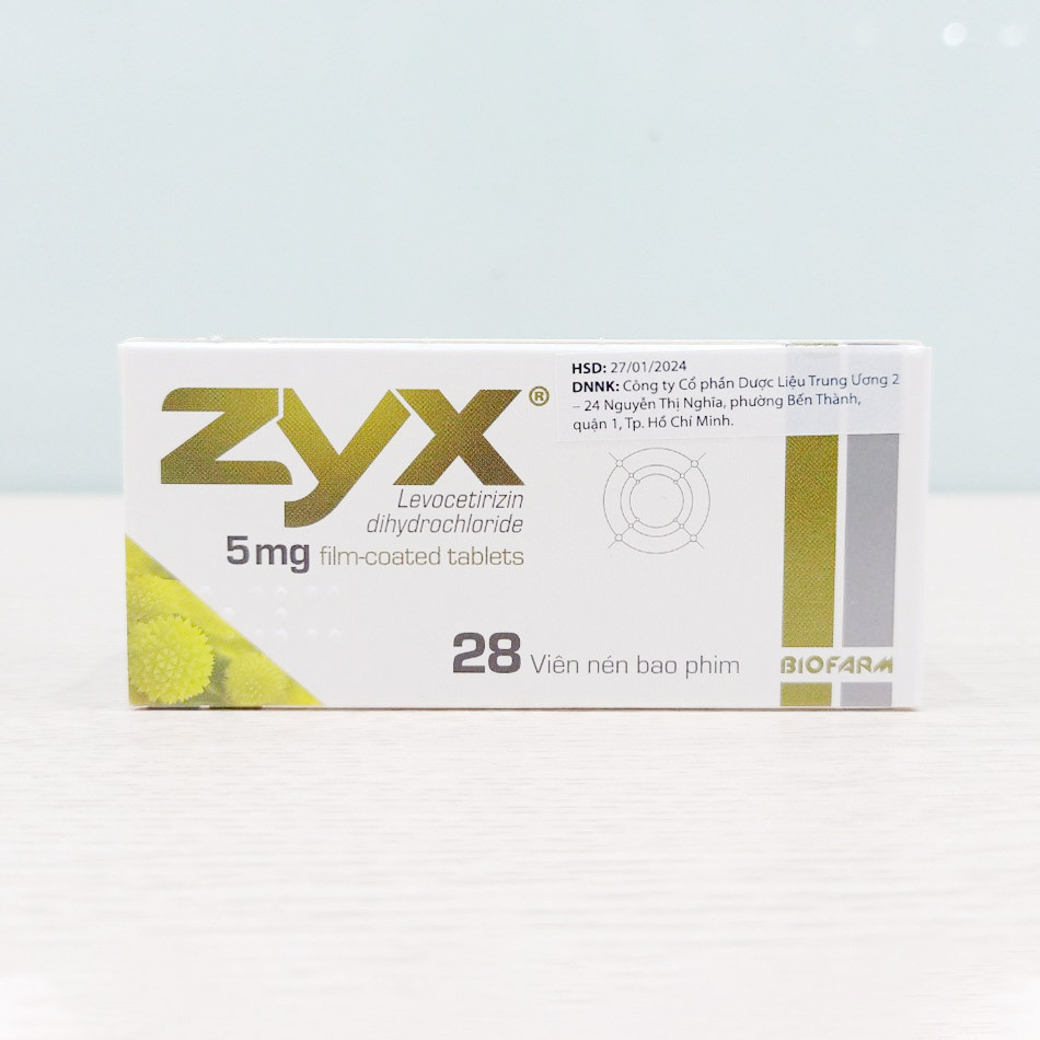 Hộp thuốc ZYX 5mg chụp tại TAF Healthcare Store