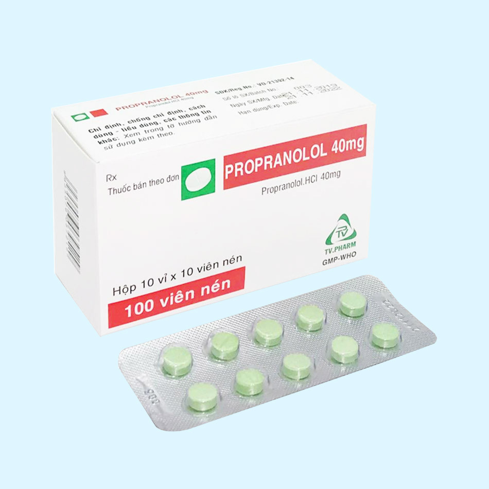 Thuốc Propranolol hộp 10 vỉ x 10 viên