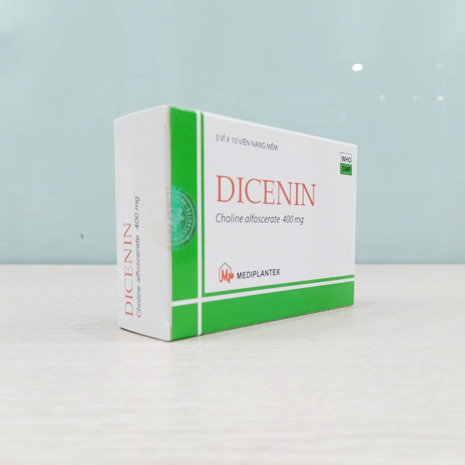 Mặt nghiêng hộp thuốc Dicenin 400mg chụp tại TAF Healthcare Store